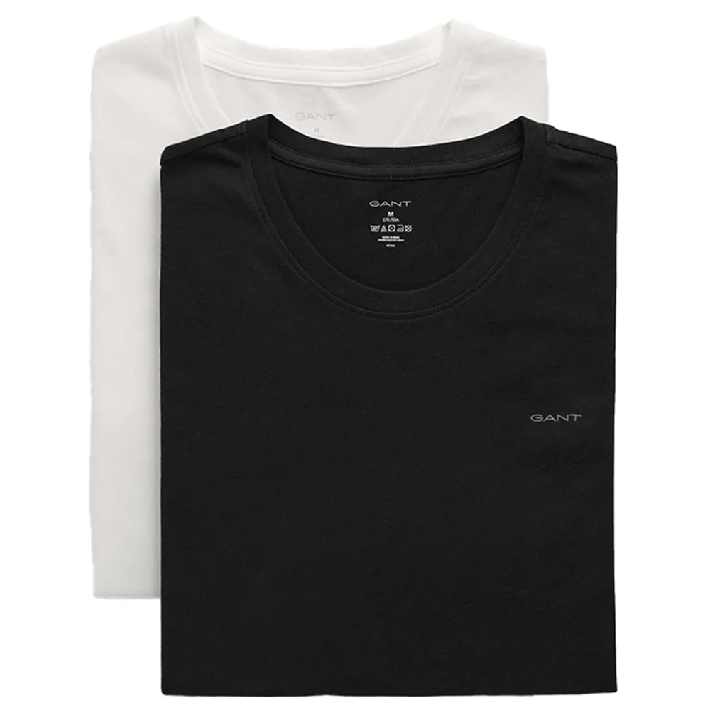 2-Pack Classic Logo Crew-Neck T-Shirts, Black/White