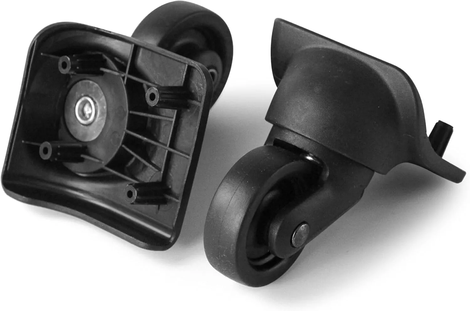 2-Pcs Luggage Wheel Replacement, Suitcase Spinner Black Sturdy Mute Wheels Kit for DIY Repair, Spinner Casters Plastic 360 Degree Rotation