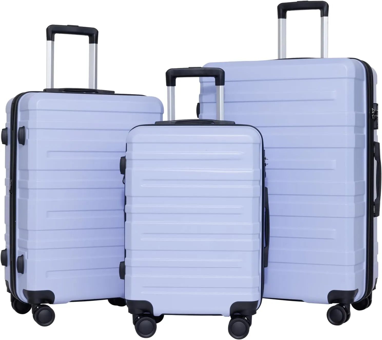 3-Piece Luggage Set with 360 Spinner Wheels, Expandable Hardshell Suitcases, 20/24/28 Inch, Secure TSA Lock, Blue Purple