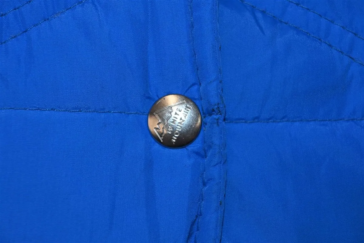 80s White Mountain Blue Snap Up Puffy Ski Vest Small