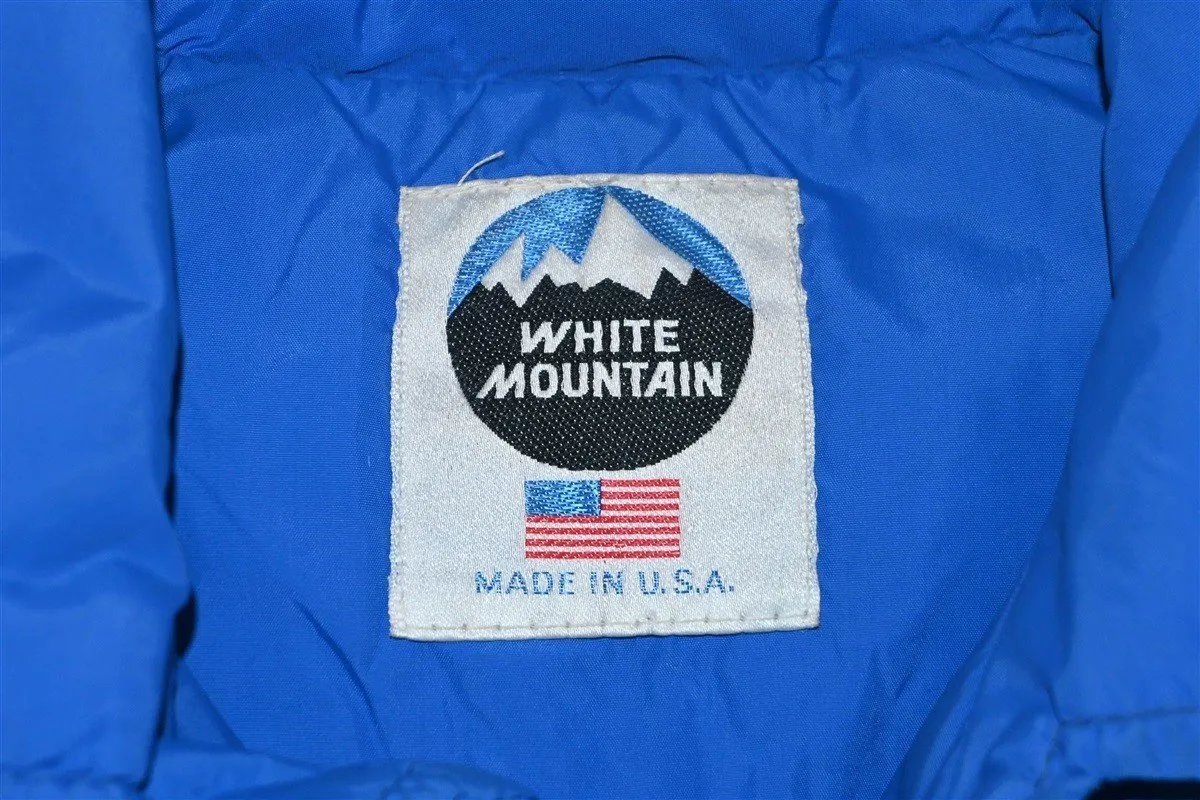 80s White Mountain Blue Snap Up Puffy Ski Vest Small