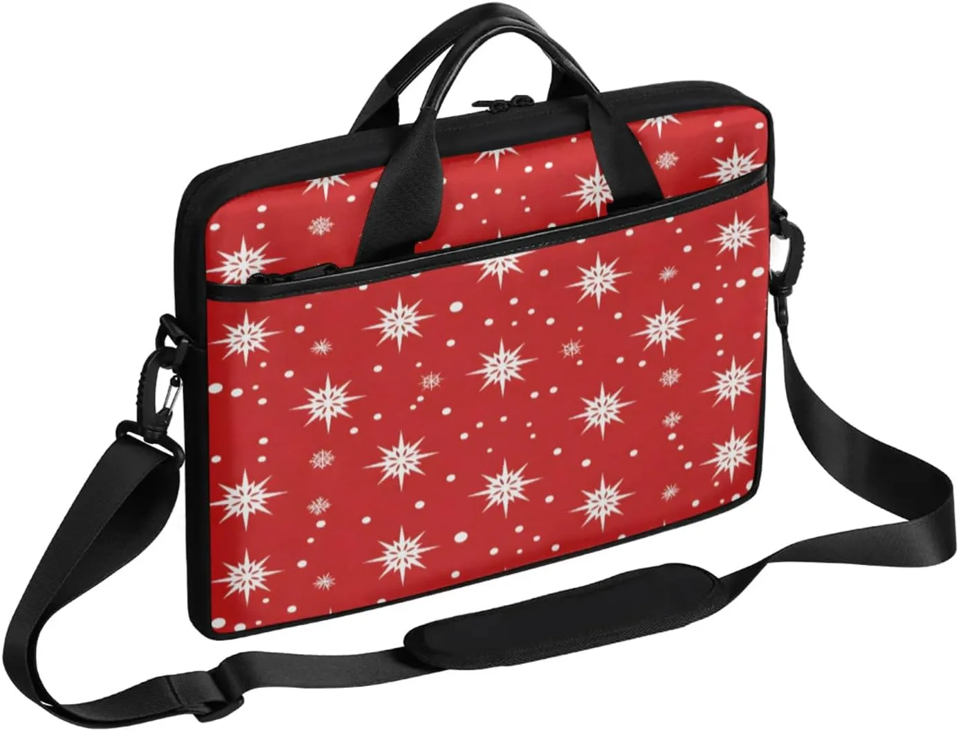 Abstract Snowflake Laptop Case Bag with Detachable Strap Waterproof Laptop Bag Notebook Carrying Case 15.6 inch Laptop Sleeve Bag for Men Women Work Travel