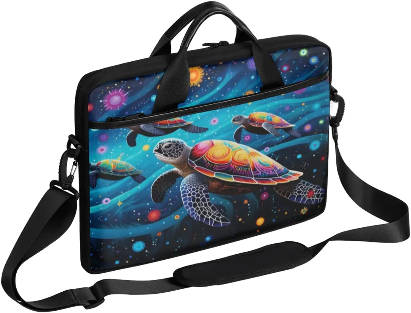 Abstract Star Turtle Laptop Case Bag with Detachable Strap Waterproof Laptop Bag Notebook Carrying Case 15.6 inch Laptop Sleeve Bag for Men Women Work Travel