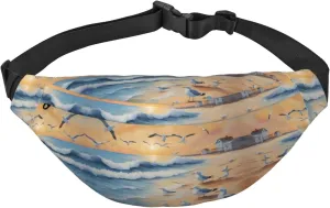 airborne seagulls Boys large waist bag, travel crossbody waist bag, suitable for enjoying sports, running, cycling, travel, fishing