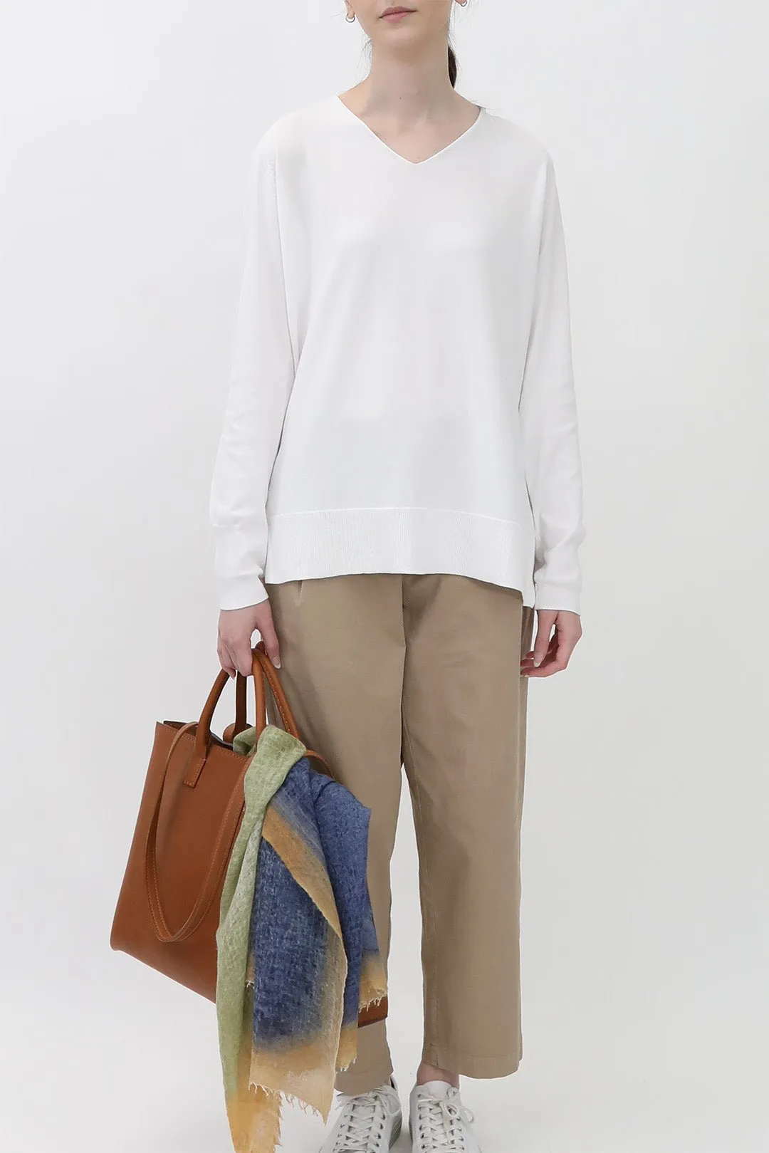 AVERY V NECK TUNIC IN DOUBLE KNIT PIMA COTTON