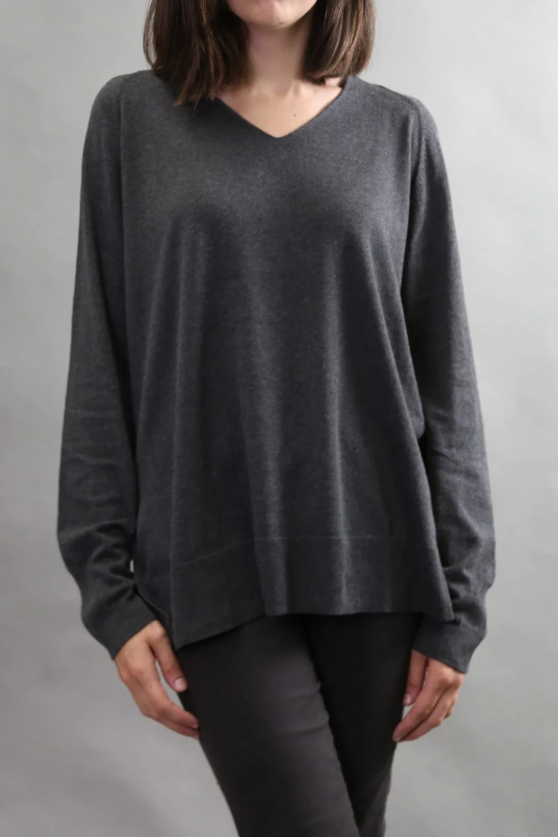 AVERY V NECK TUNIC IN DOUBLE KNIT PIMA COTTON