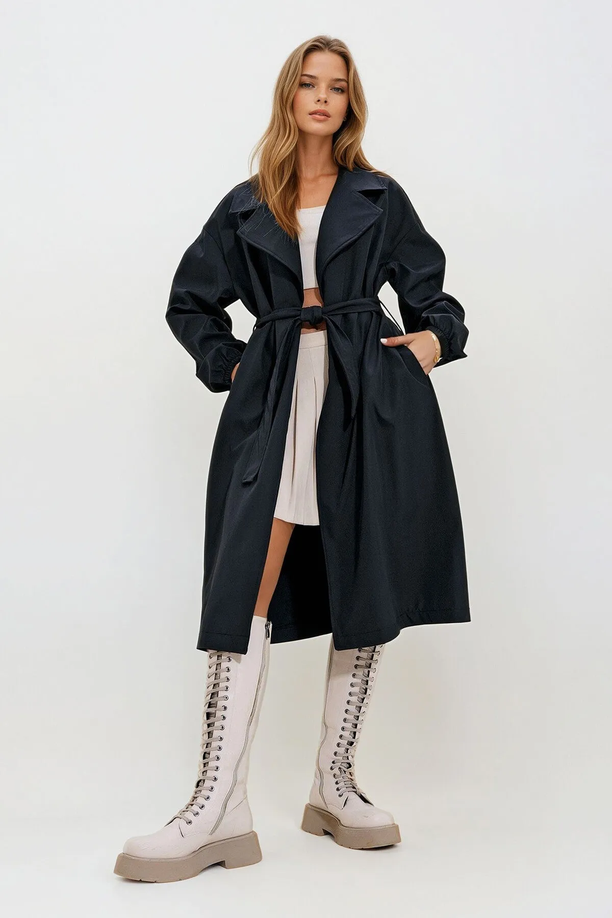Balloon Sleeve Trench