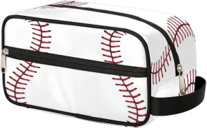Bardic Baseball Toiletry Bag for Women Men, Baseball Travel Toiletry Bag Dopp Kit, Water-resistant Lightweight Shaving Bag for Toiletries Accessories, 10.5 x 4.4 x 5.3In