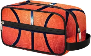 Bardic Basketball Toiletry Bag for Women Men, Basketball Texture Travel Toiletry Bag Dopp Kit, Water-resistant Lightweight Shaving Bag for Toiletries Accessories, 10.5 x 4.4 x 5.3In