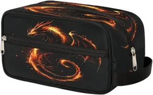 Bardic Fire Dragon Toiletry Bag for Women Men, Travel Toiletry Bag Dopp Kit, Water-resistant Lightweight Shaving Bag for Toiletries Accessories, 10.5 x 4.4 x 5.3In