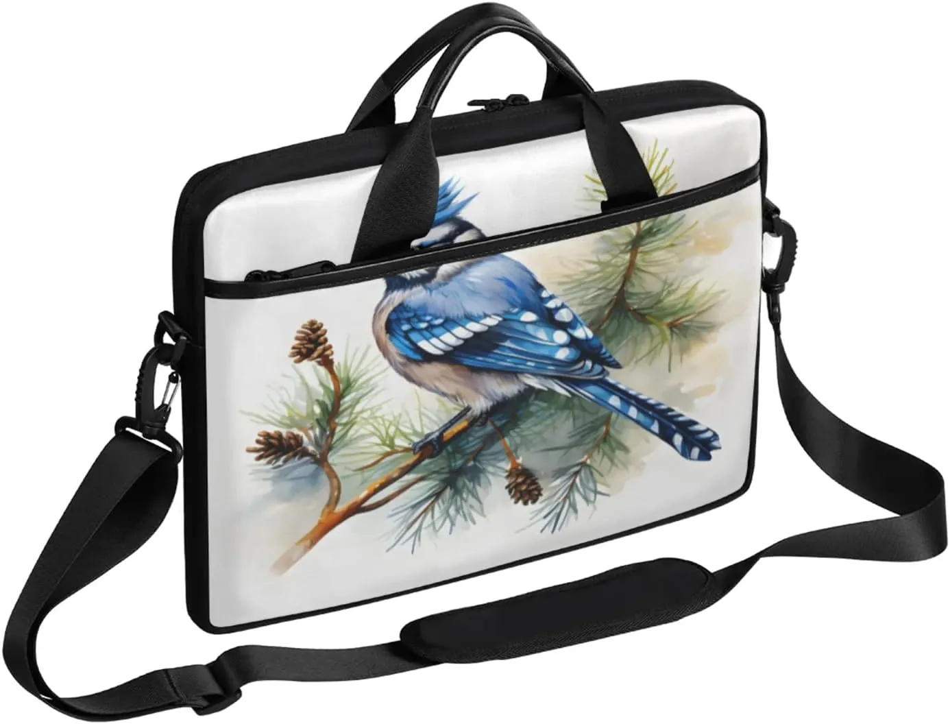 Beautiful Bird Fruit Branches Laptop Case Bag with Detachable Strap Waterproof Laptop Bag Notebook Carrying Case 15.6 inch Laptop Sleeve Bag for Men Women Work Travel