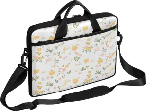 Beautiful Flowers Yellow Red Laptop Case Bag with Detachable Strap Waterproof Laptop Bag Notebook Carrying Case 15.6 inch Laptop Sleeve Bag for Men Women Work Travel
