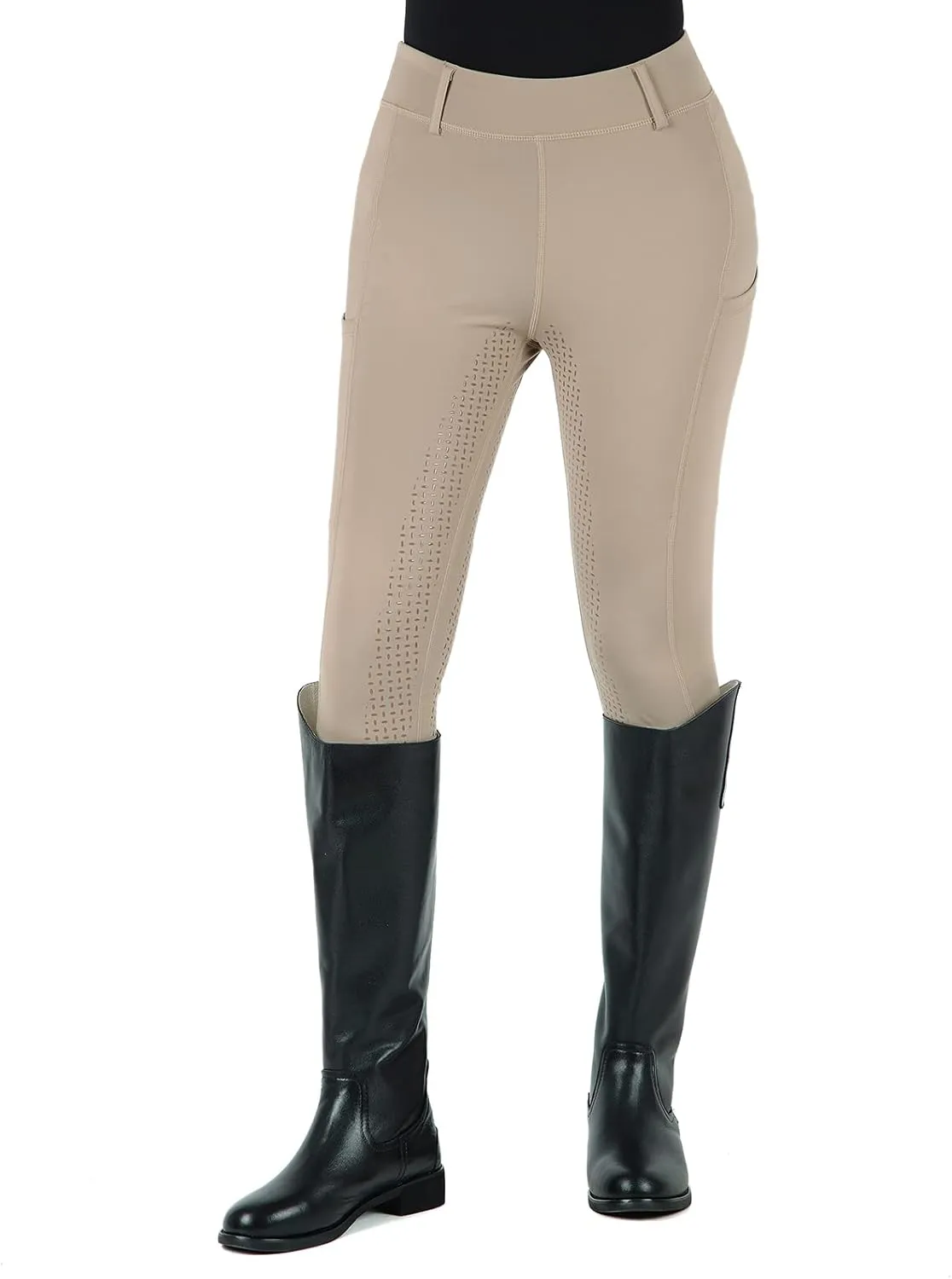 beroy Horse Riding -Pants Women Equestrian-Breeches - Ladies Training Horseback Riding Tights Full Seat Silicone Pockets