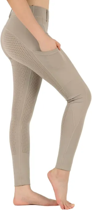 beroy Horse Riding -Pants Women Equestrian-Breeches - Ladies Training Horseback Riding Tights Full Seat Silicone Pockets