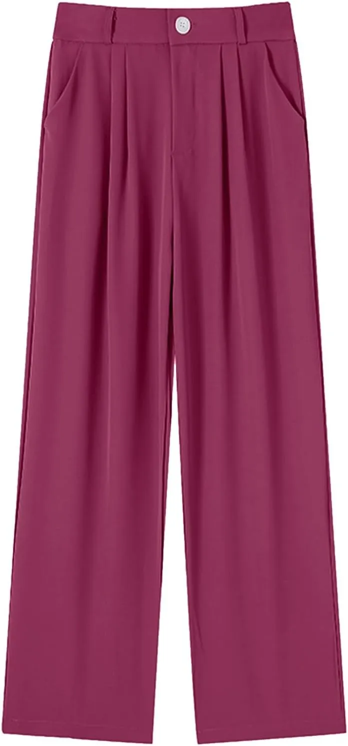 Business Casual Pants for Women Long Women Straight Leg High Waist Pants Going Out Walking Loose Fit Work Trousers