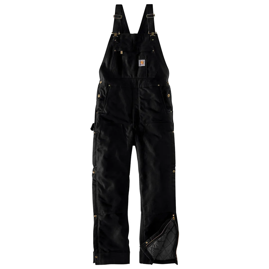 CARHARTT FIRM DUCK INSULATED BIB OVERALLS BLACK