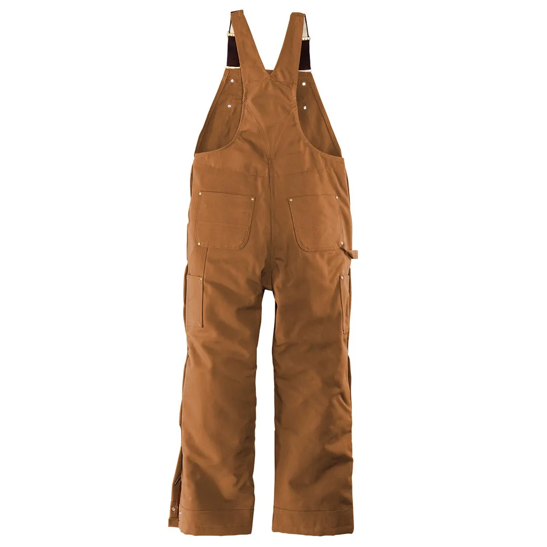 CARHARTT FIRM DUCK INSULATED BIB OVERALLS BROWN