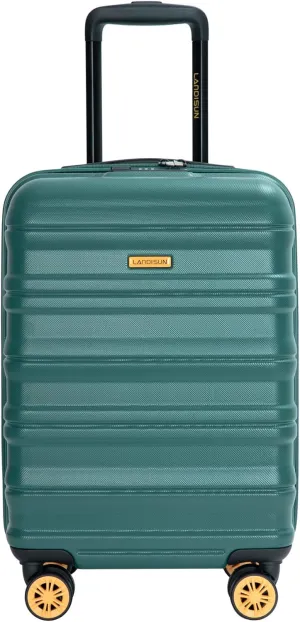Carry On Luggage Airline 18.5" Suitcase with 360 Spinner Wheels, Hard Shell Design, Dark Green