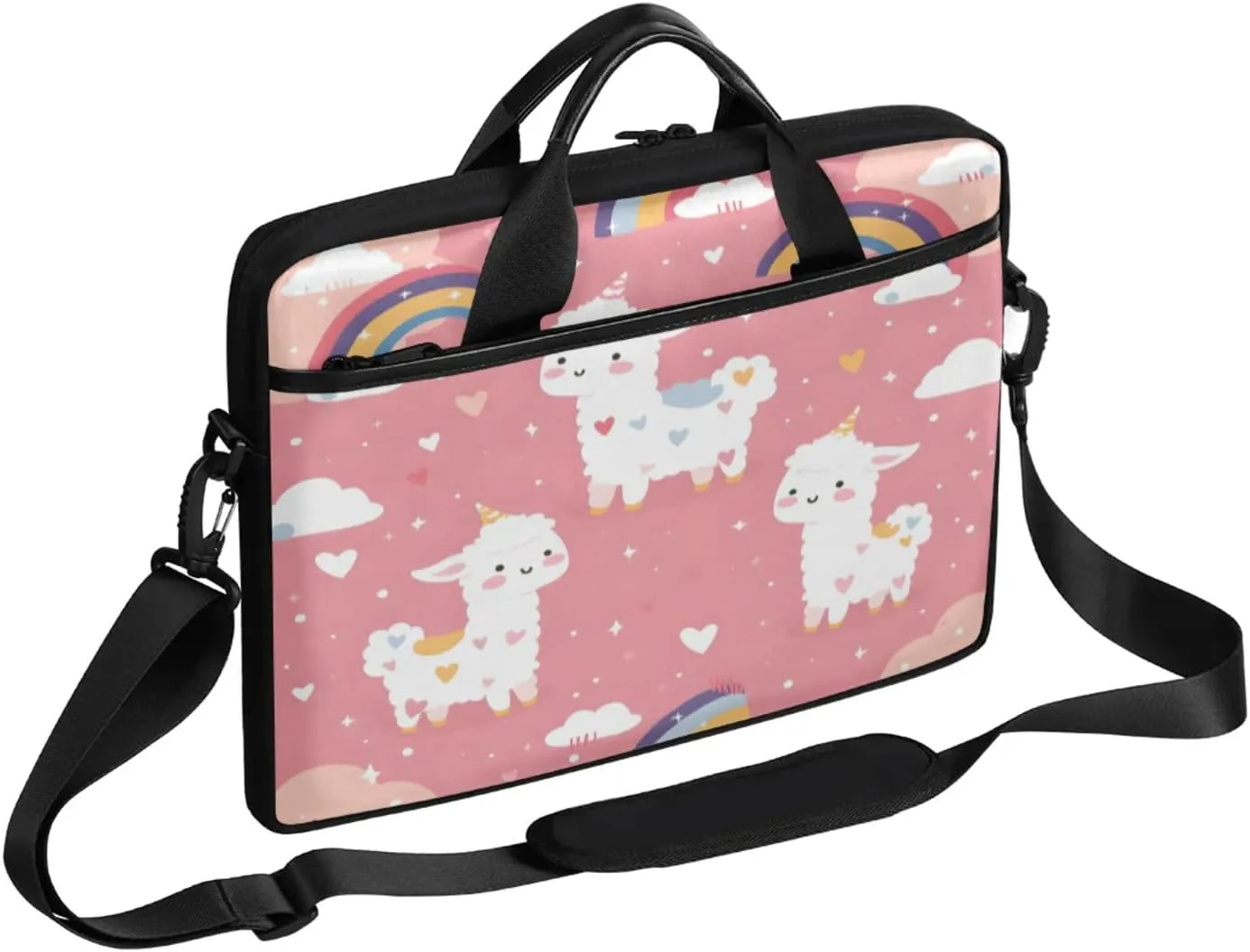 Cartoon Lovers Sheep Laptop Case Bag with Detachable Strap Waterproof Laptop Bag Notebook Carrying Case 15.6 inch Laptop Sleeve Bag for Men Women Work Travel