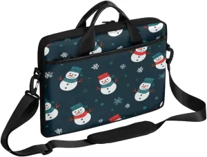 Cartoon Snowman Snowflake Laptop Case Bag with Detachable Strap Waterproof Laptop Bag Notebook Carrying Case 15.6 inch Laptop Sleeve Bag for Men Women Work Travel