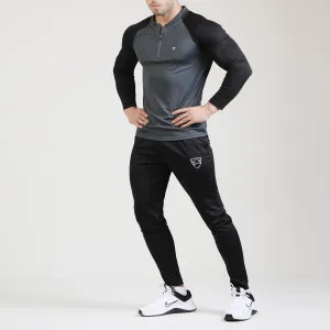 Charcoal And Black Raglan Summer Tracksuit