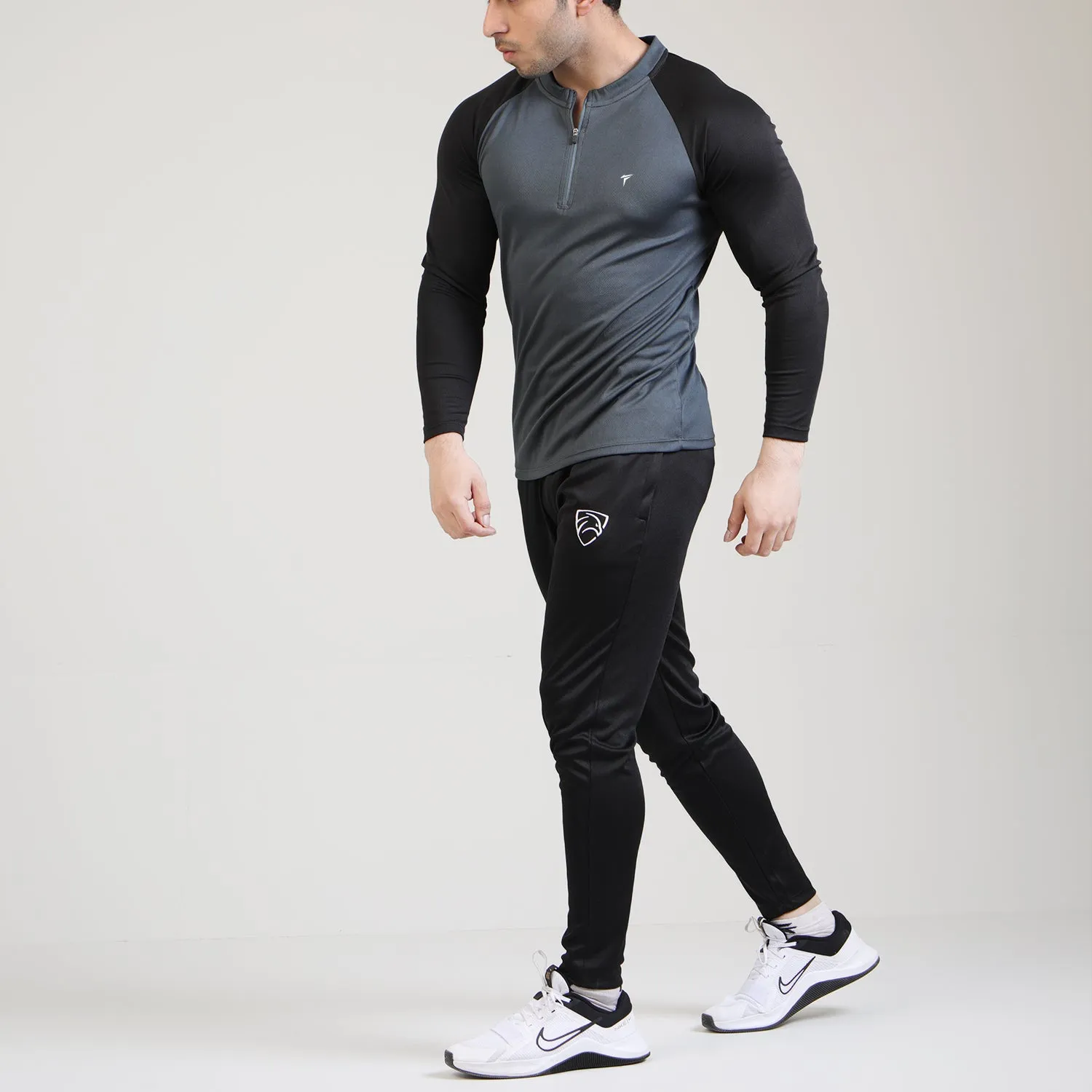 Charcoal And Black Raglan Summer Tracksuit
