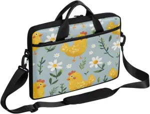 Chicks Flowers Laptop Case Bag with Detachable Strap Waterproof Laptop Bag Notebook Carrying Case 15.6 inch Laptop Sleeve Bag for Men Women Work Travel