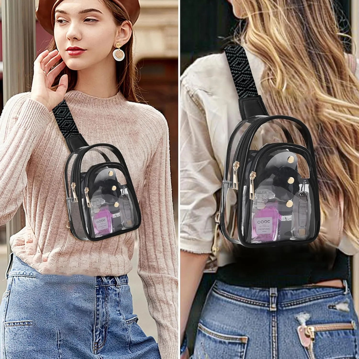 Clear Sling Bag for Stadium Events, Crossbody Bag for Women - Stadium Approved