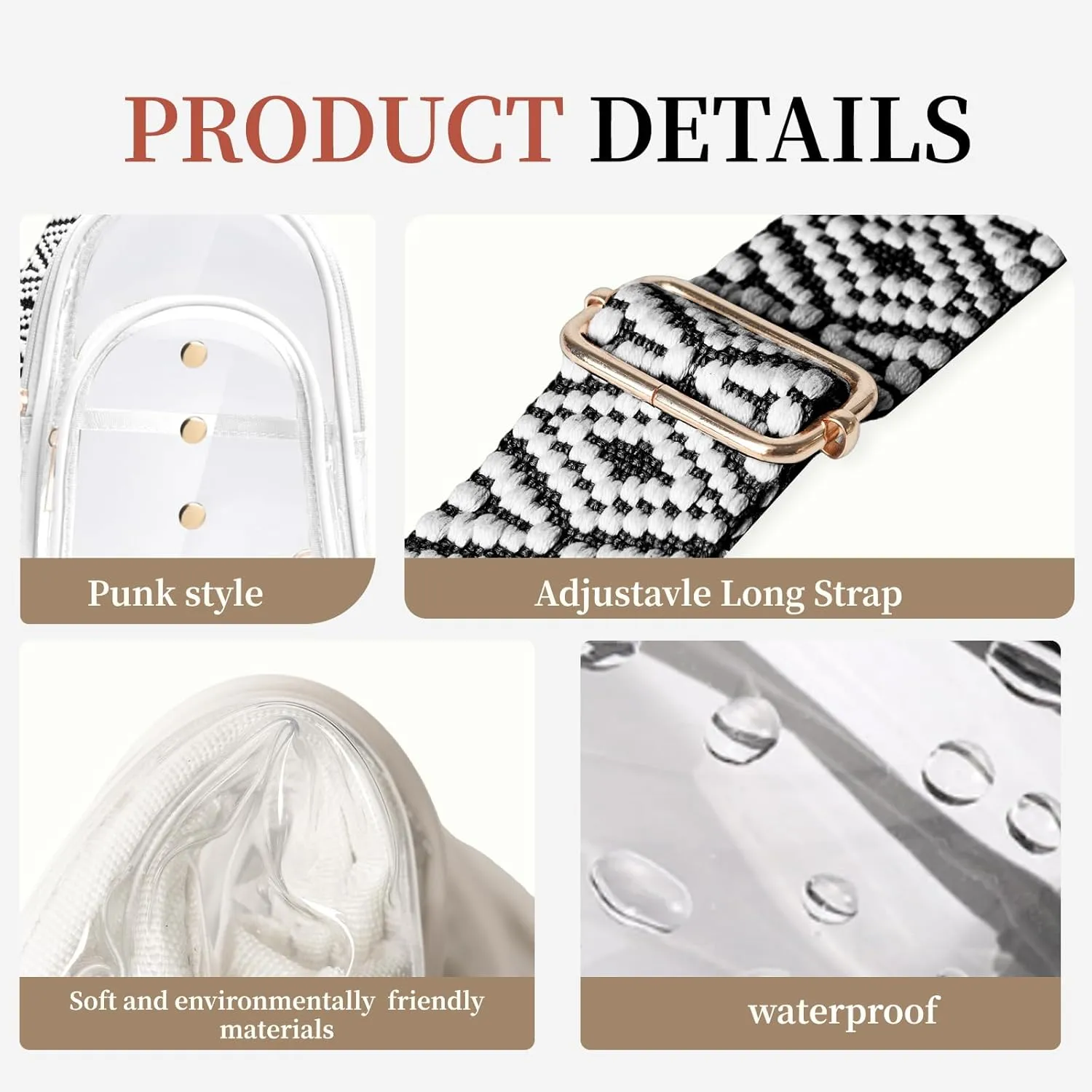 Clear Sling Bag for Stadium Events, Crossbody Bag for Women - Stadium Approved
