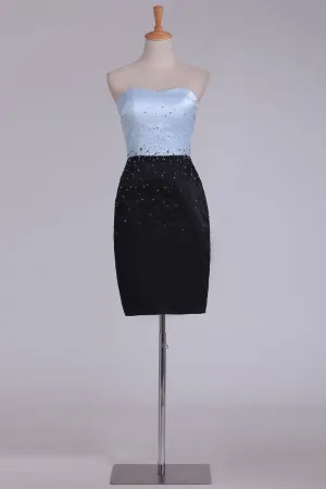 Column Sweetheart Cocktail Dresses With Beading Short/Mini
