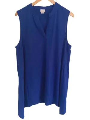 Cool Winter Midnight Blue Sleeveless Asymmetrical Tunic
