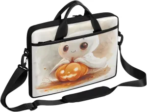 Cute Animal Pumpkin Light Watercolour Laptop Case Bag with Detachable Strap Waterproof Laptop Bag Notebook Carrying Case 15.6 inch Laptop Sleeve Bag for Men Women Work Travel