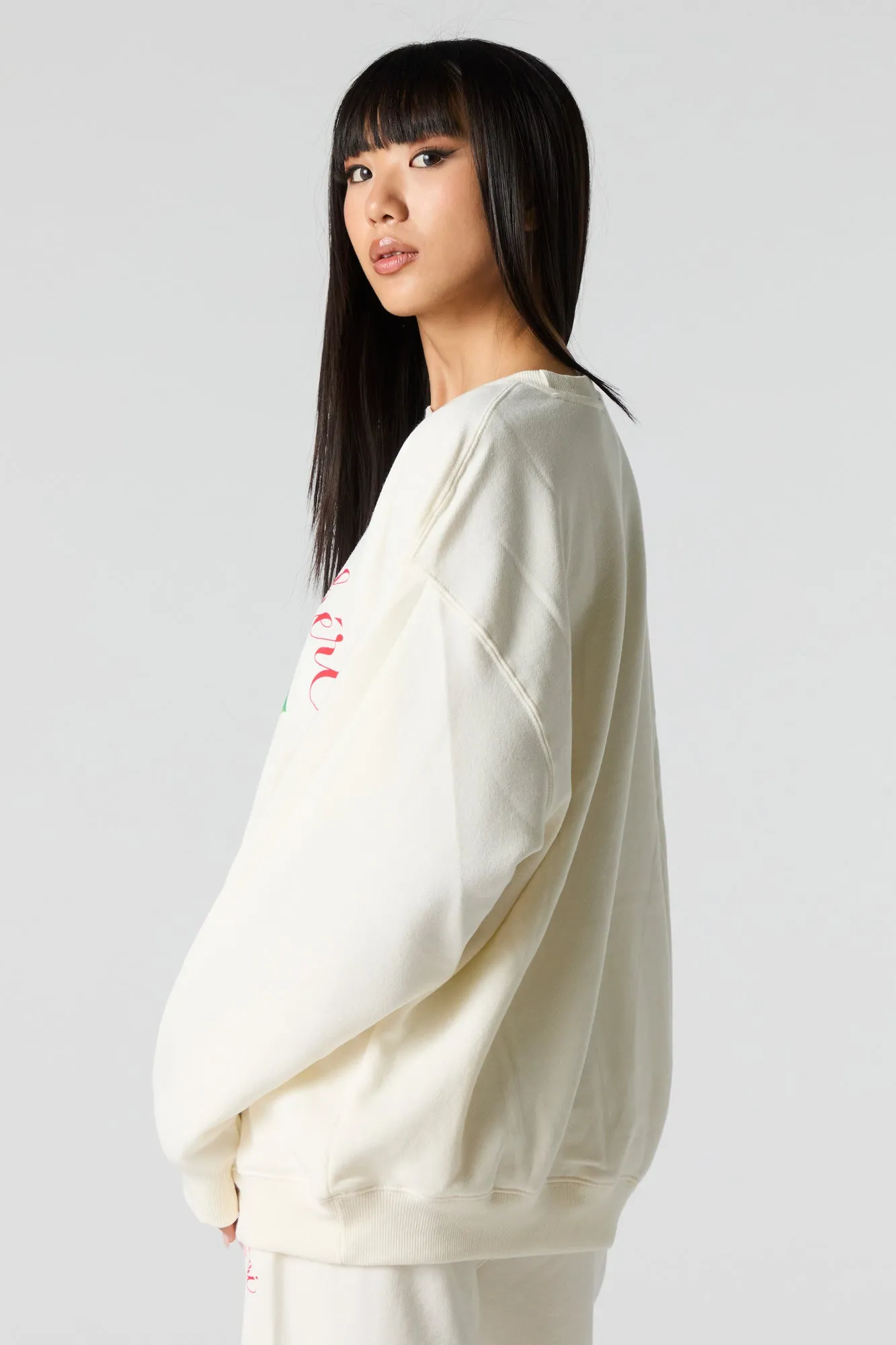 Cutesy Graphic Fleece Sweatshirt