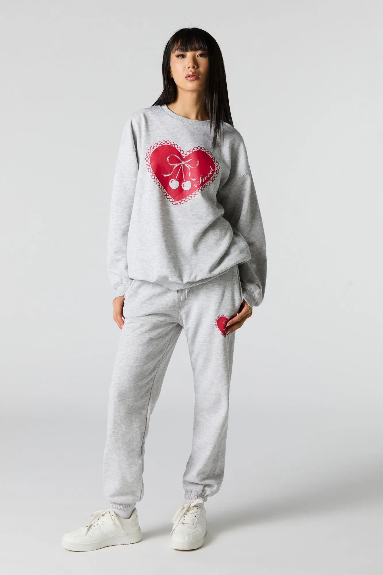 Cutesy Graphic Fleece Sweatshirt