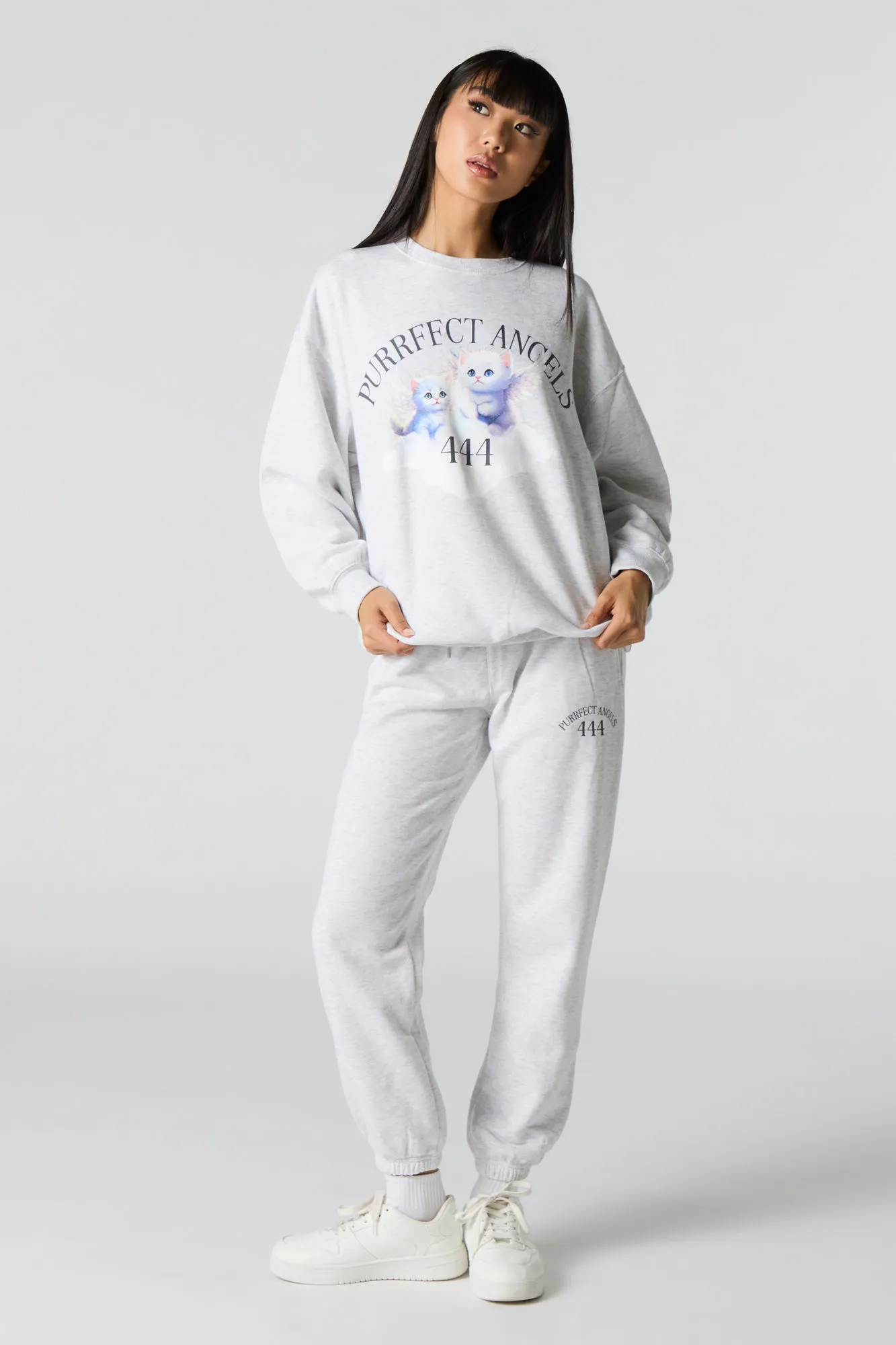 Cutesy Graphic Fleece Sweatshirt