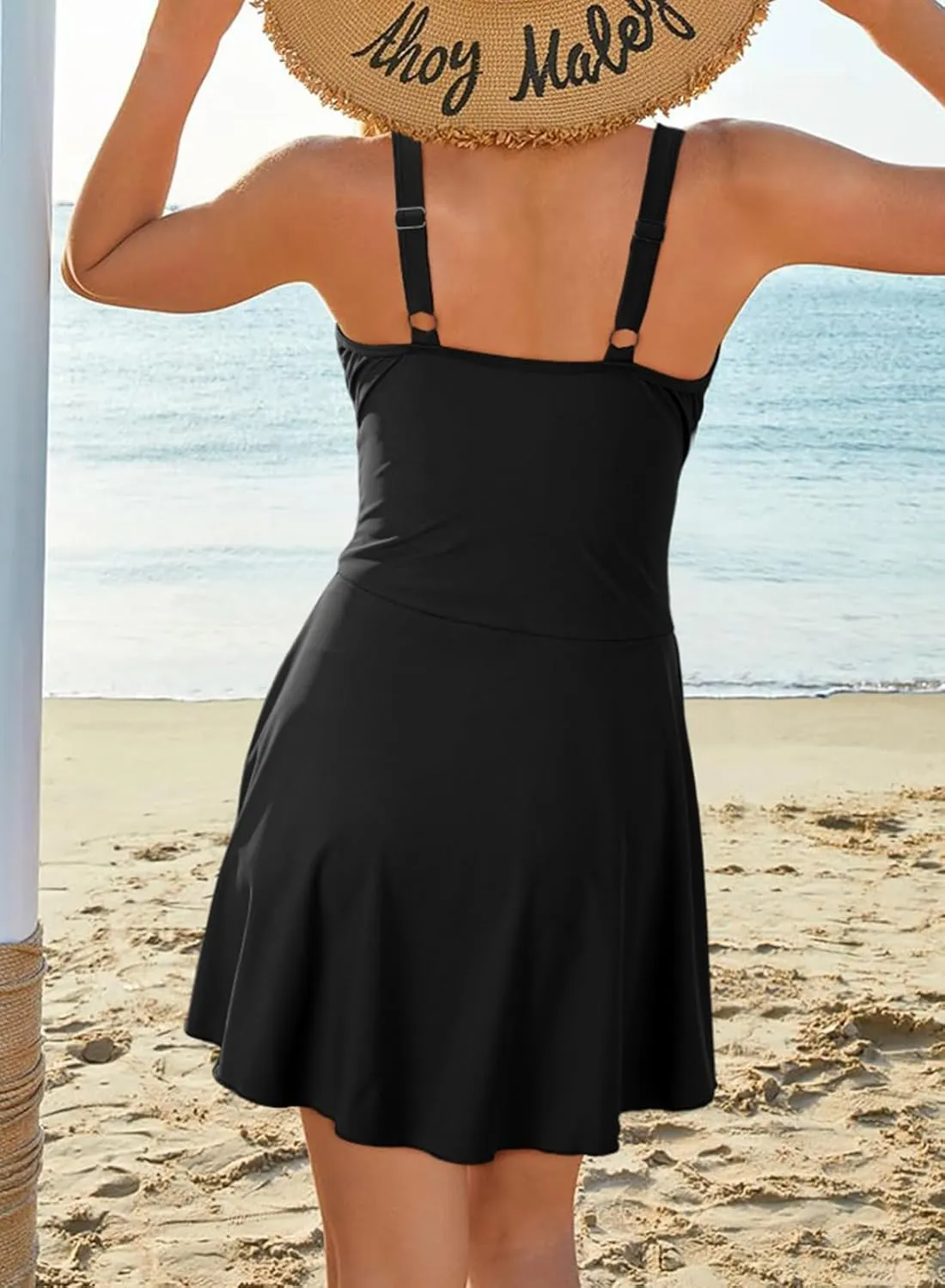 Dokotoo Womens Swimsuits One Piece Swim Suits for Women 2024 Tummy Control Bathing Suit Swim Dress Swimwear