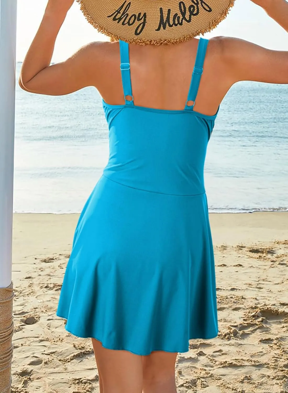 Dokotoo Womens Swimsuits One Piece Swim Suits for Women 2024 Tummy Control Bathing Suit Swim Dress Swimwear