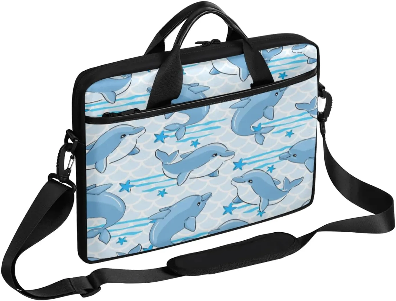 Dolphin Star Scale Laptop Case Bag with Detachable Strap Waterproof Laptop Bag Notebook Carrying Case 15.6 inch Laptop Sleeve Bag for Men Women Work Travel