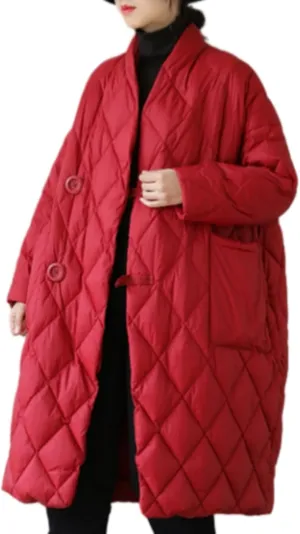 ellazhu Women's Lightweight Quilted Jacket Padded Winter Solid Button Puffer Coat GZ69