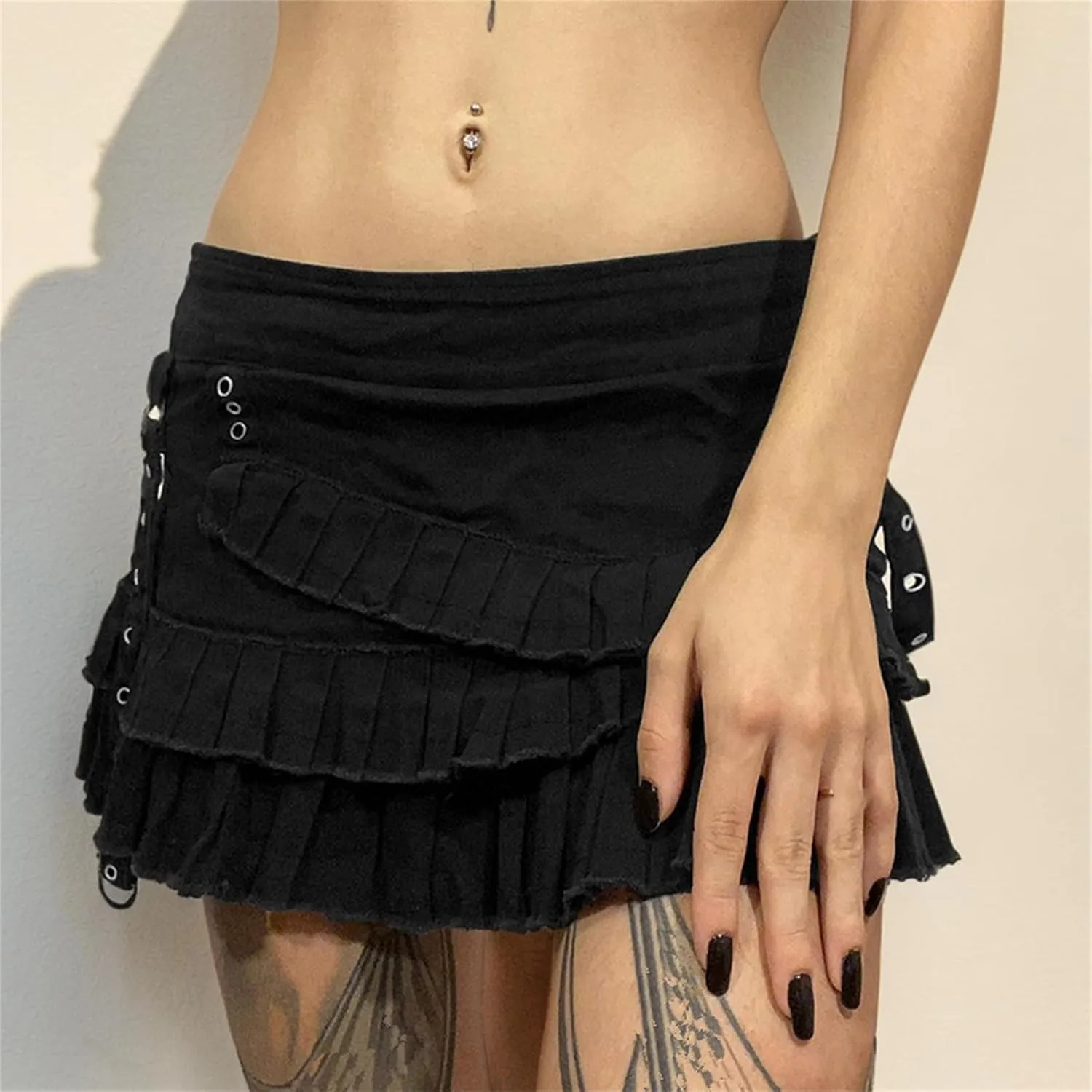 Fairy Grunge Skirt for Women Punk Y2k Goth Emo Rave Harajuku Festival