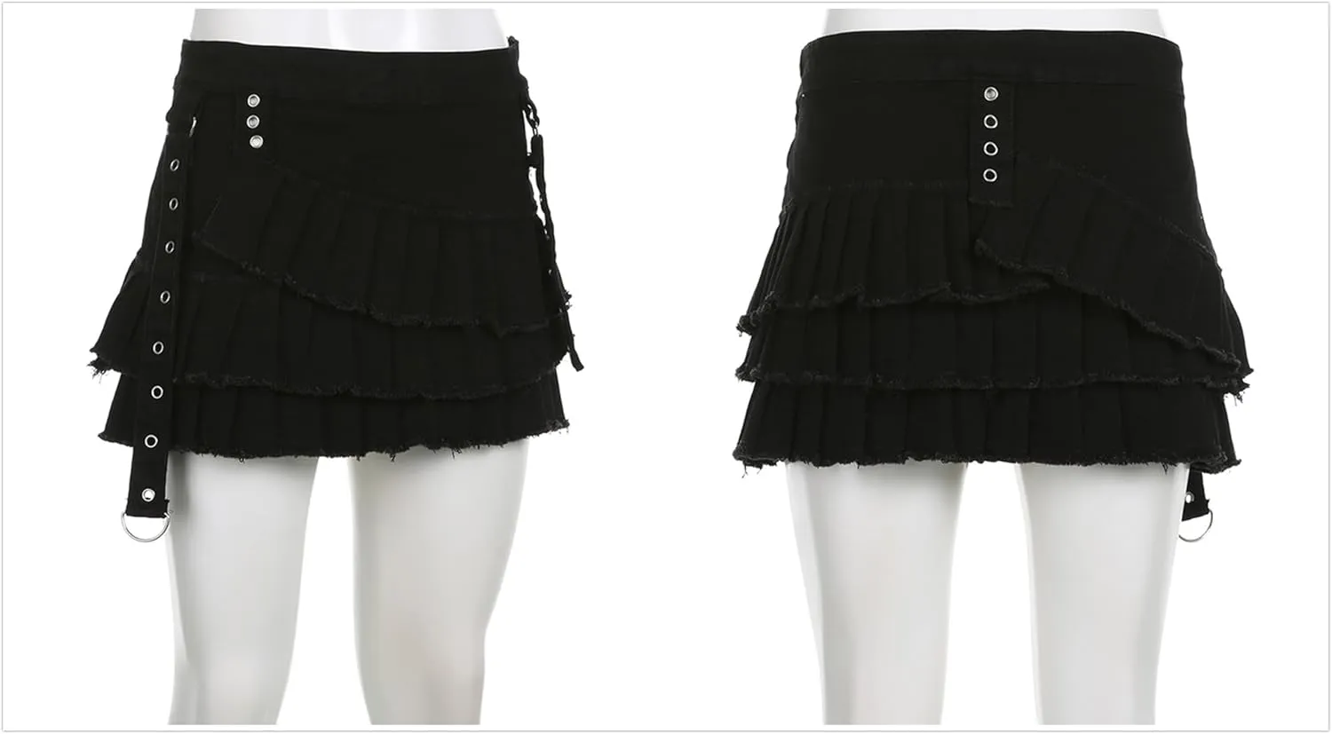Fairy Grunge Skirt for Women Punk Y2k Goth Emo Rave Harajuku Festival