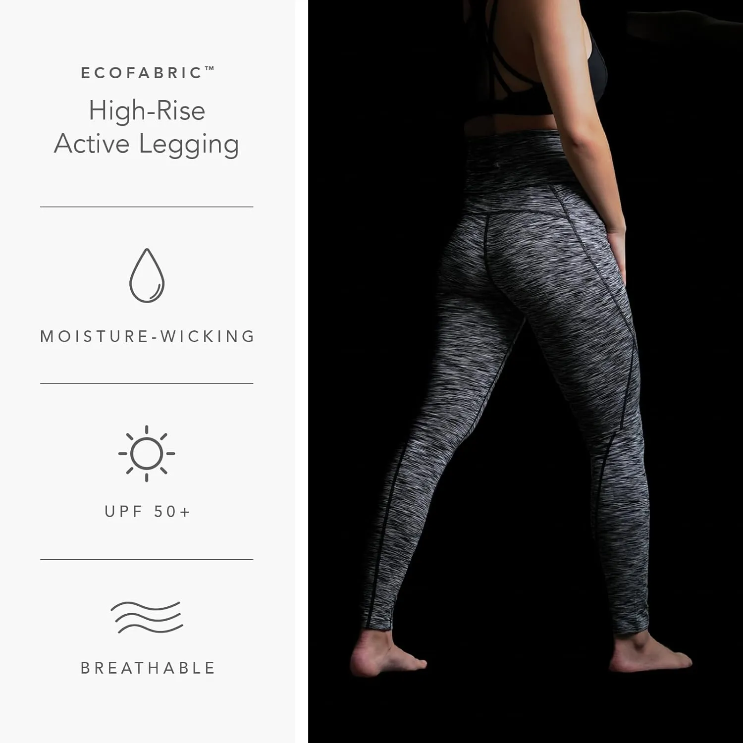 Fishers Finery Ecofabric Active Workout Legging High Waist Yoga Pant