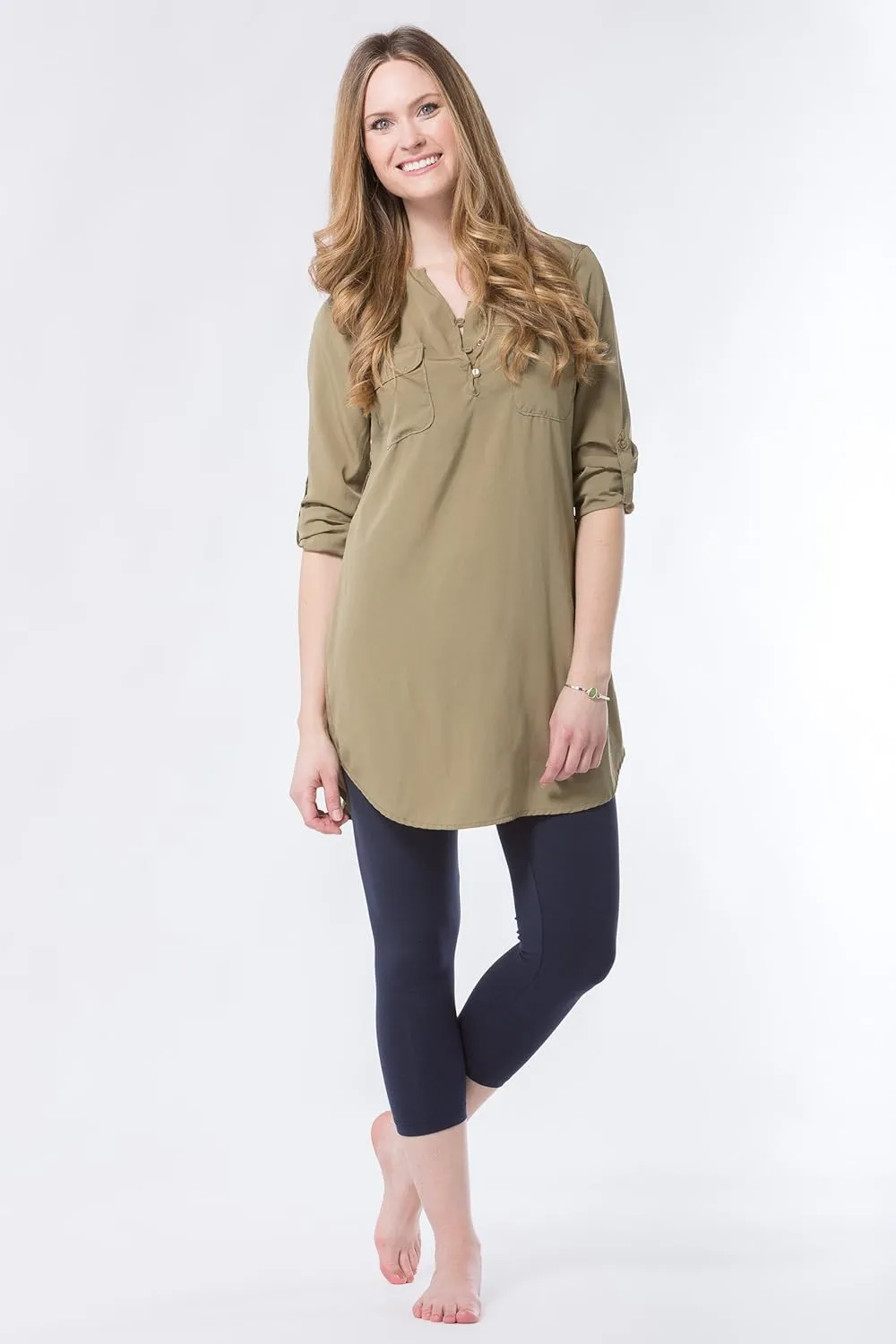 Fishers Finery Ecofabric Capri Legging; Casual Lounge Legging