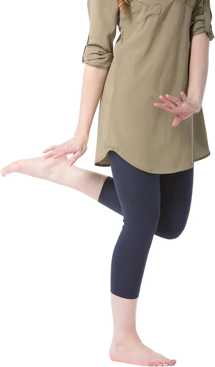 Fishers Finery Ecofabric Capri Legging; Casual Lounge Legging