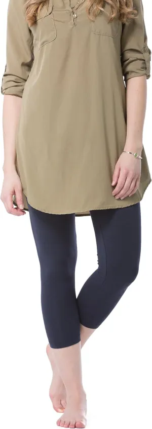 Fishers Finery Ecofabric Capri Legging; Casual Lounge Legging