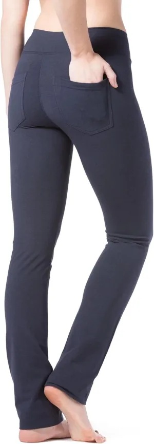 Fishers Finery Women's Ecofabric Straight Leg Yoga Pant with Back Pockets