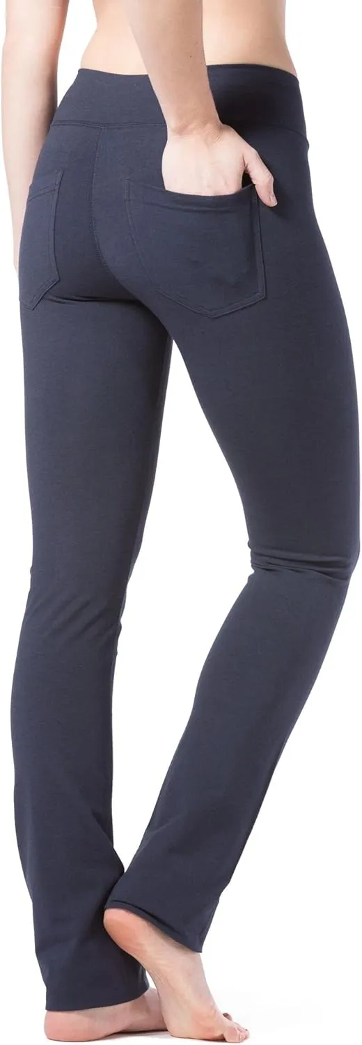 Fishers Finery Women's Ecofabric Straight Leg Yoga Pant with Back Pockets