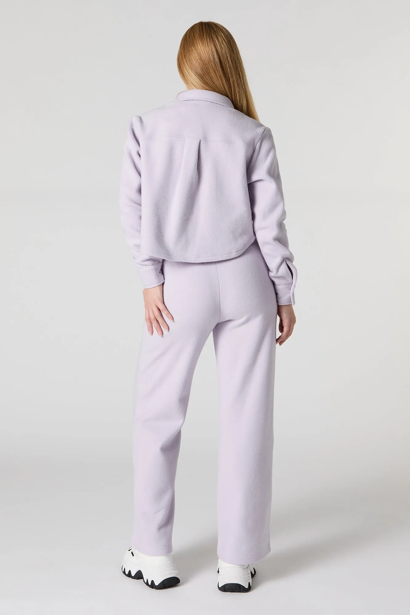 Fleece Drawstring Wide Leg Pant