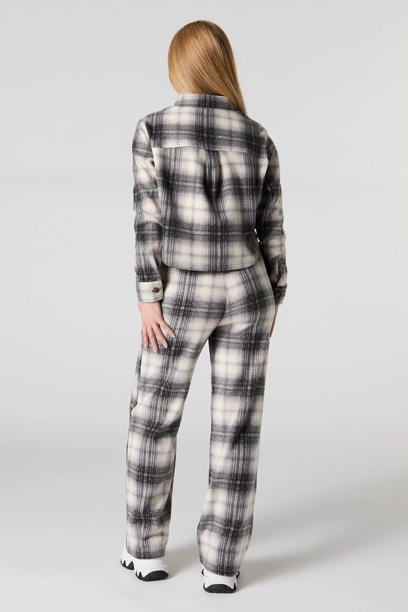 Fleece Drawstring Wide Leg Pant