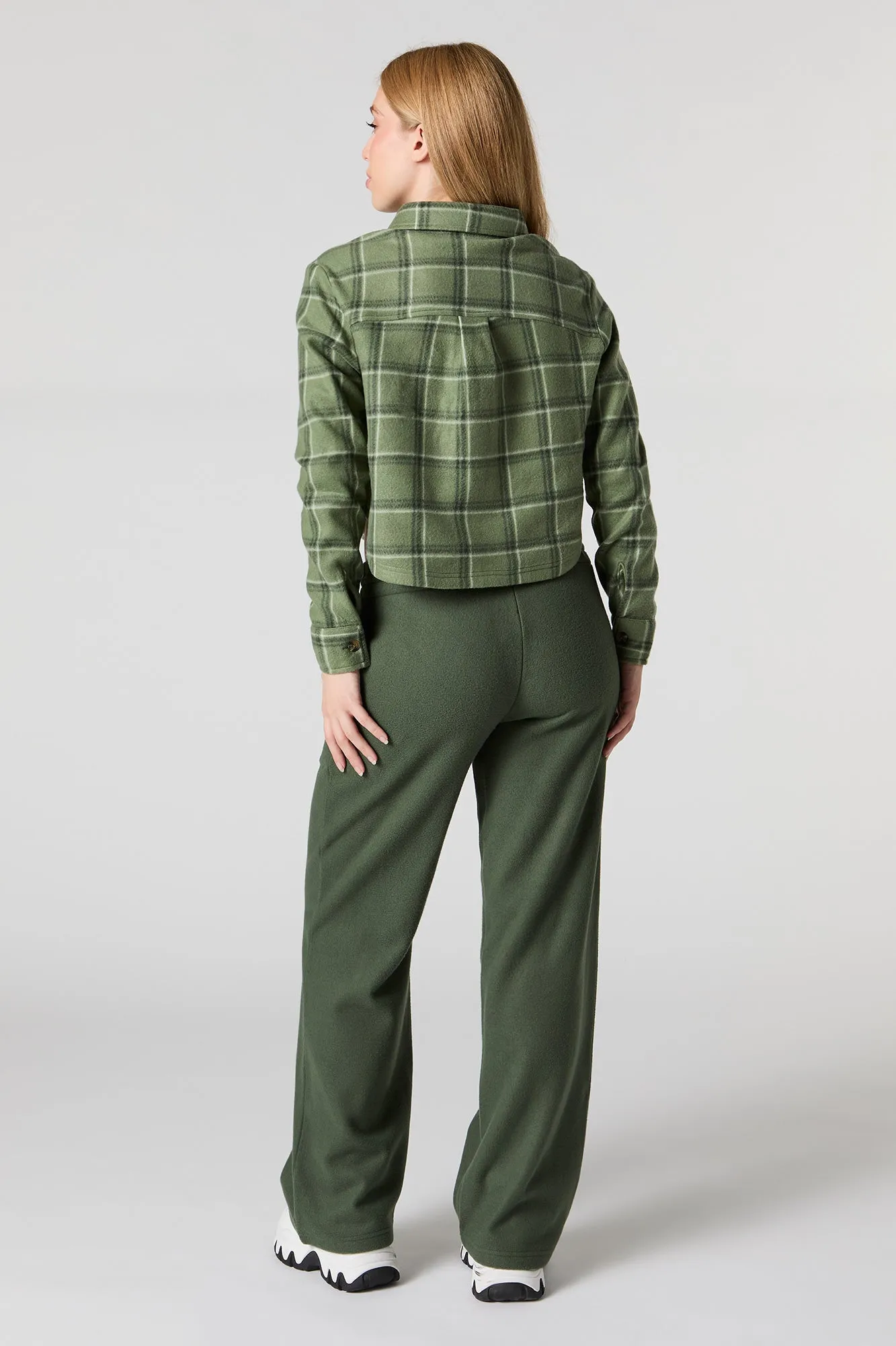 Fleece Drawstring Wide Leg Pant